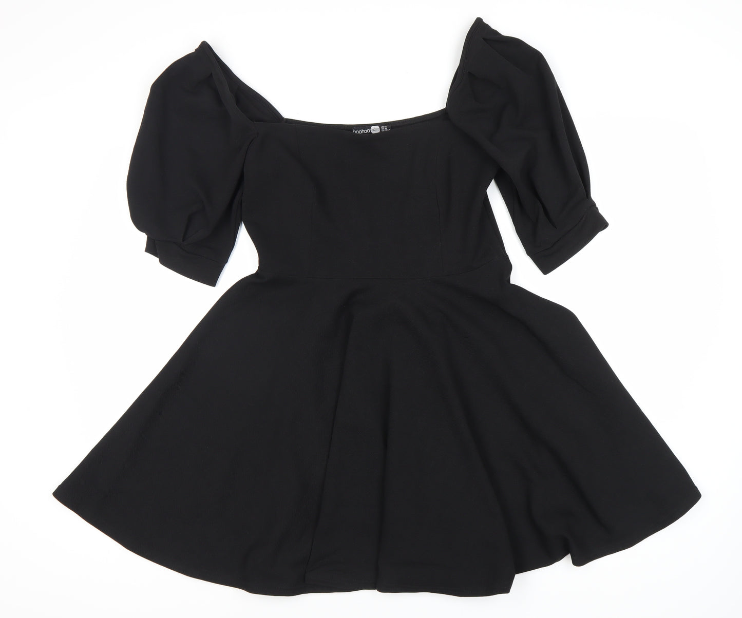 Boohoo Women's Black Skater Dress Size 14