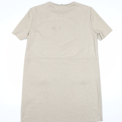 Zara Women's Beige Shift Dress XL - Casual Spring Wear