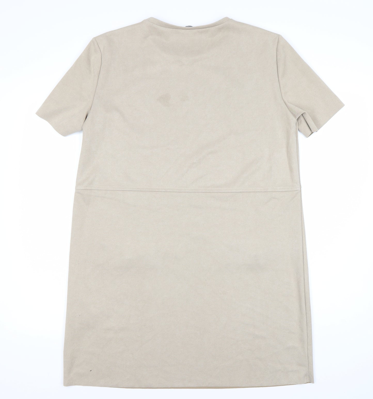 Zara Women's Beige Shift Dress XL - Casual Spring Wear