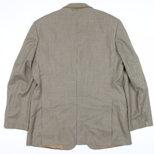 Marks and Spencer Men Beige Check Wool Blazer 42L