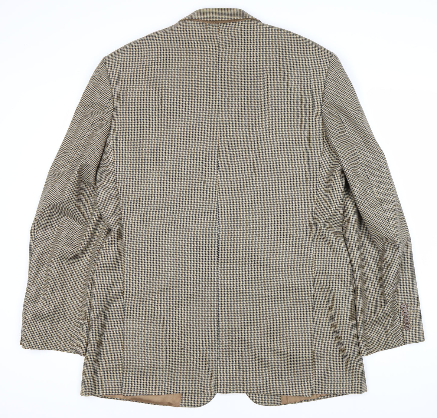 Marks and Spencer Men Beige Check Wool Blazer 42L