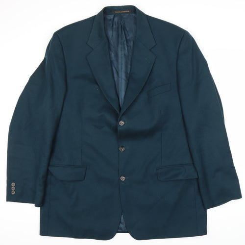 Marks and Spencer Men's Blue Blazer 46L Wool