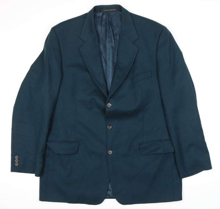 Marks and Spencer Men's Blue Blazer 46L Wool