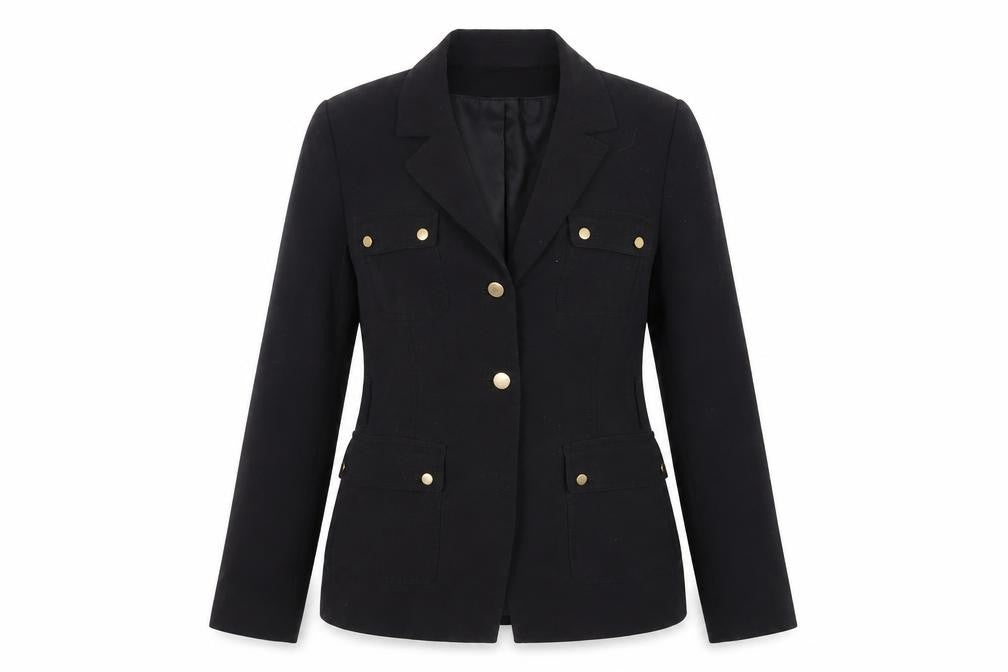 Front view of Marc New York Women's Black Blazer, size 6, Long Sleeve