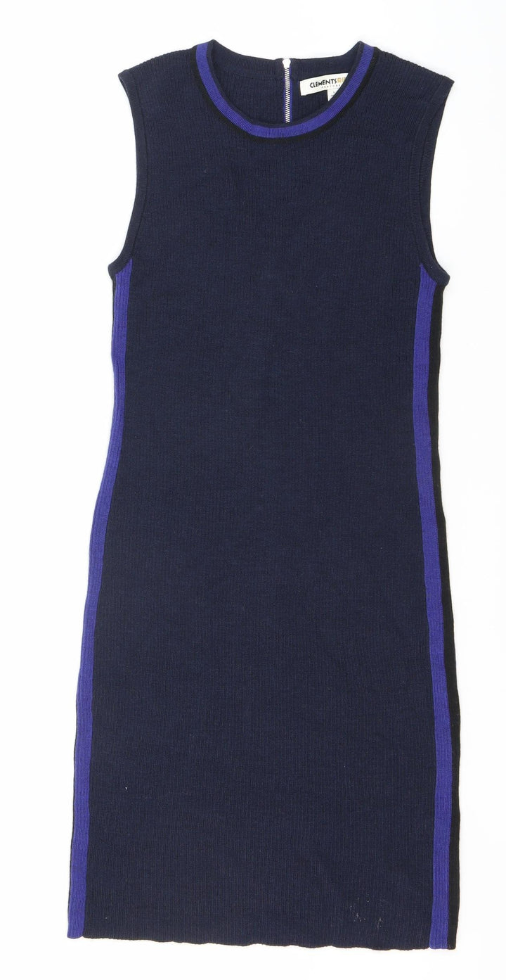 Clements Ribeiro Women's Blue Dress, UK 14, Sleeveless, Zip