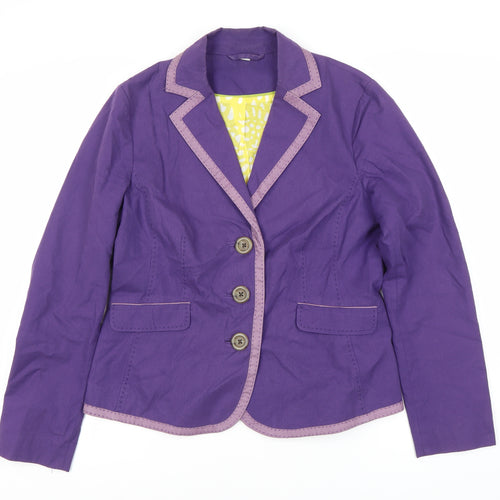 Boden Women’s Purple Blazer Size 10 Notch Lapel