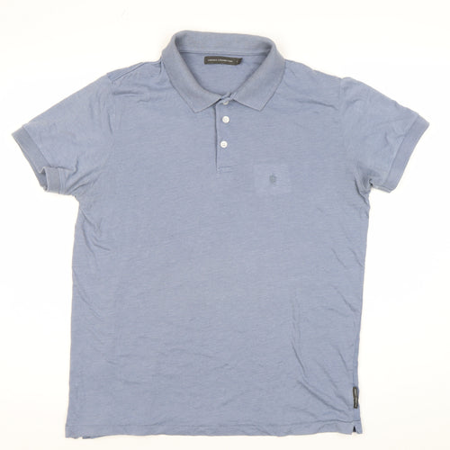 French Connection Men's Blue Polo Shirt Size L