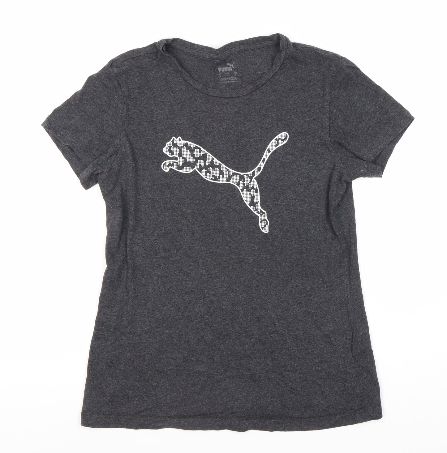 Puma Women's Black Crew Neck T-Shirt, Size S