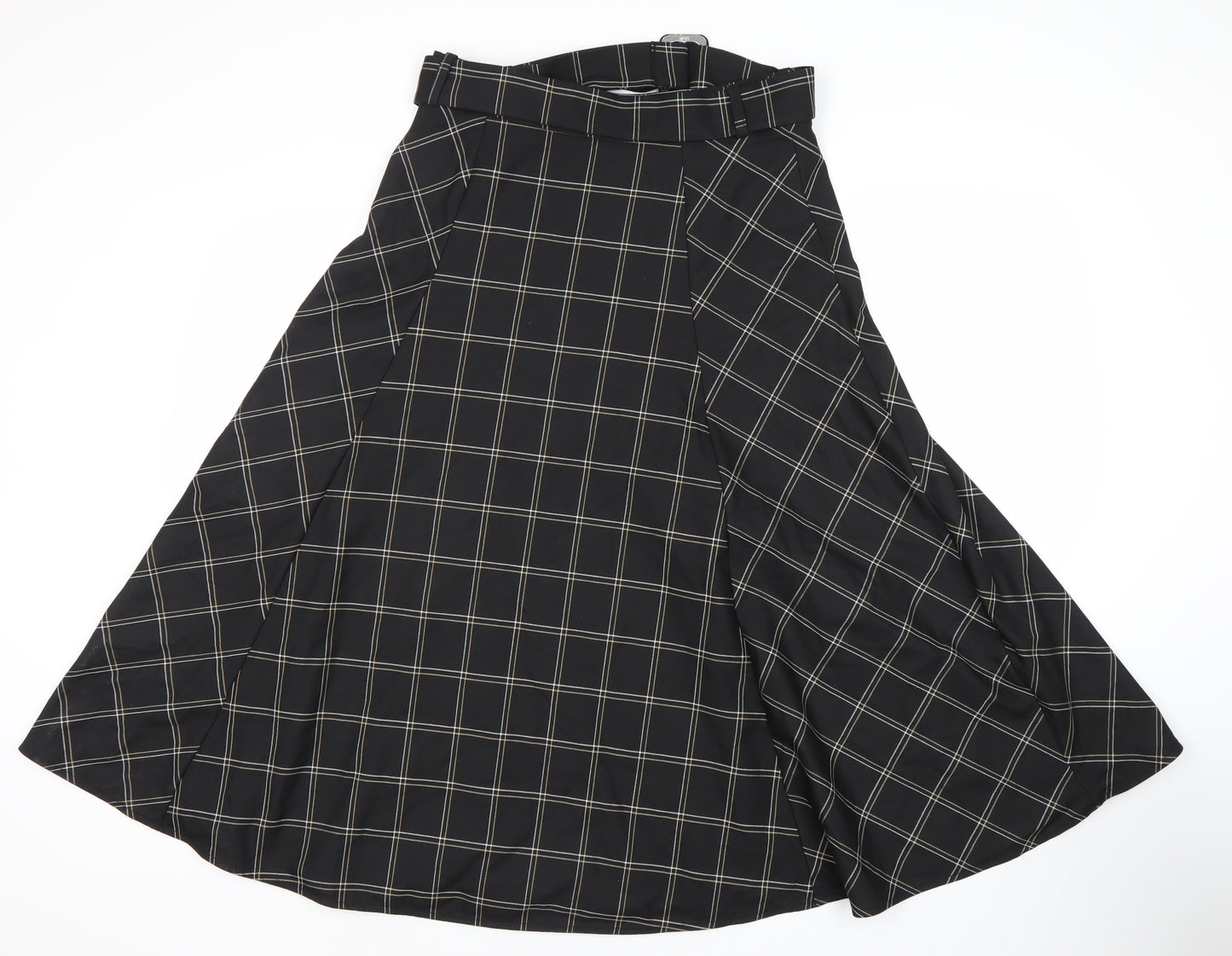 Phase Eight Women's Black A-Line Midi Skirt, Size 12