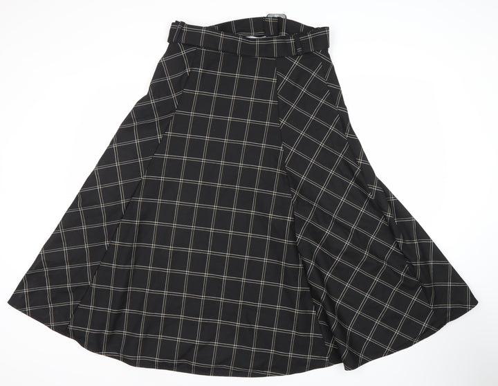 Phase Eight Women's Black A-Line Midi Skirt, Size 12