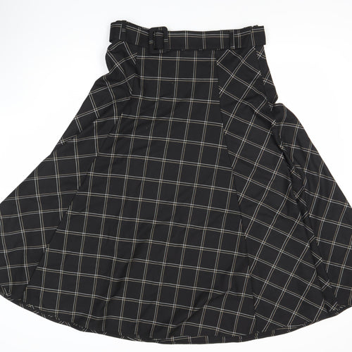 Phase Eight Women's Black A-Line Midi Skirt, Size 12