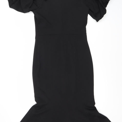 Next Black Puff Sleeve Dress - Size 10 Women's