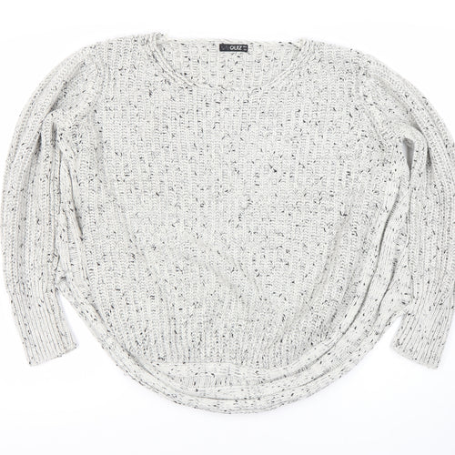 Quiz Women's White Knit Pullover Jumper, Size 16