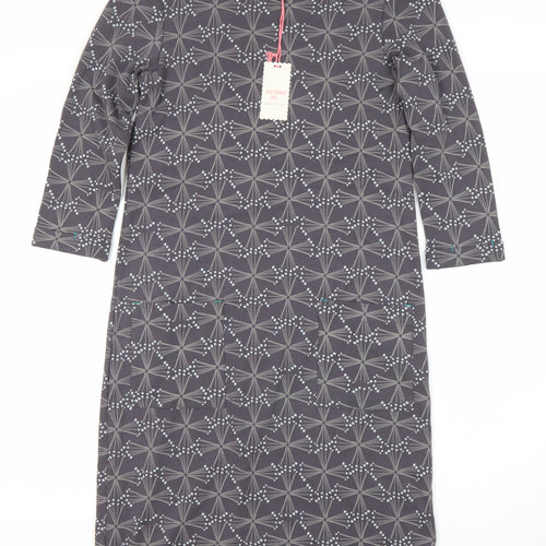 White Stuff Women's Grey Geometric Dress UK 6