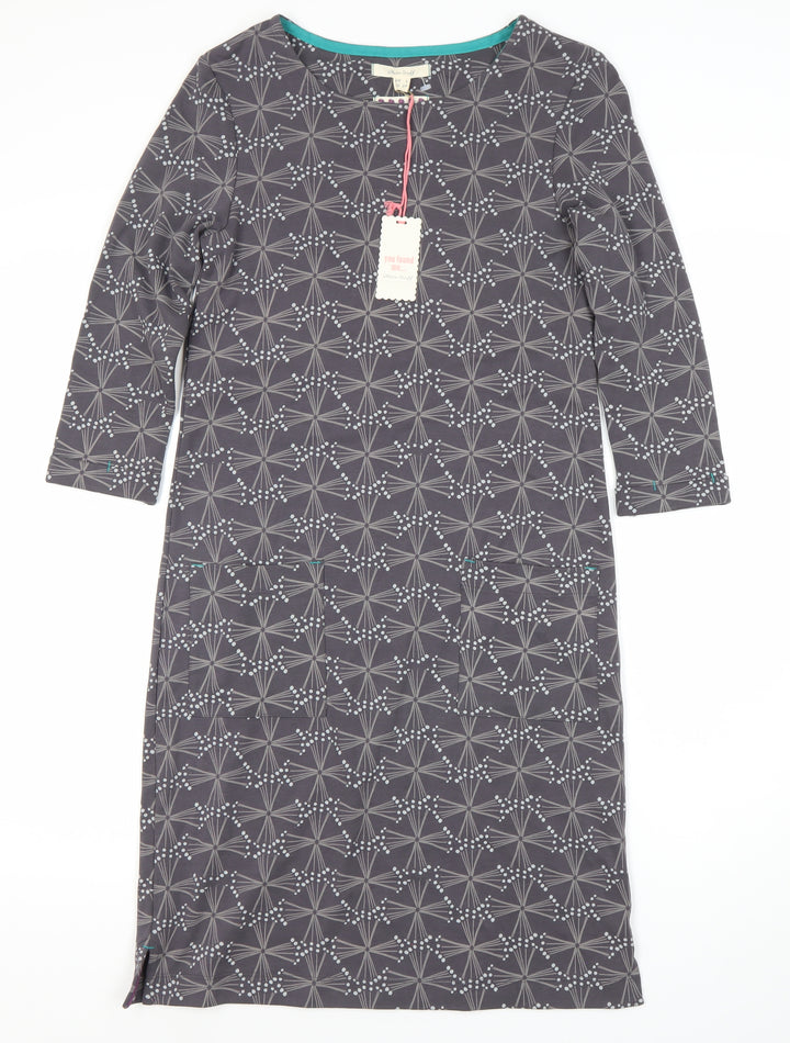 White Stuff Women's Grey Geometric Dress UK 6