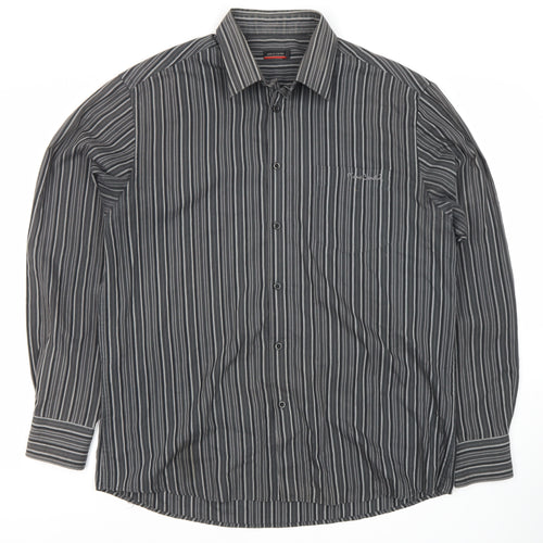 Pierre Cardin Men's XL Black Striped Dress Shirt