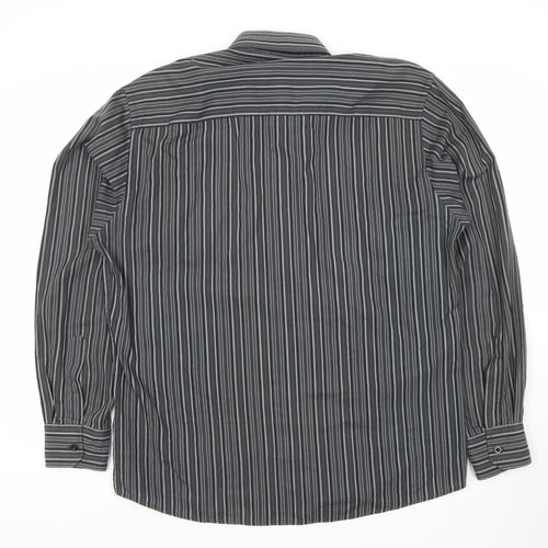 Pierre Cardin Men's XL Black Striped Dress Shirt