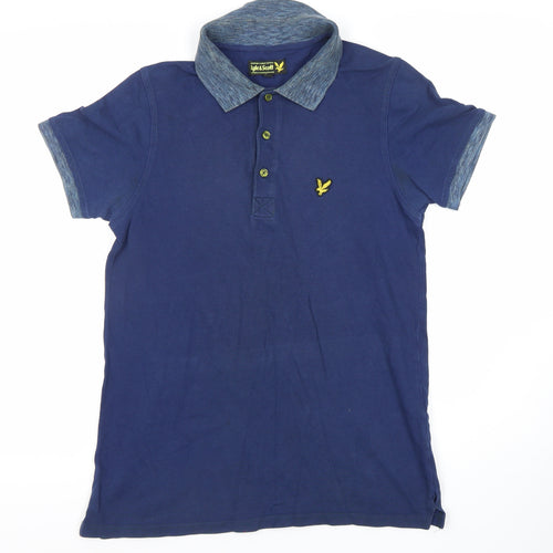 Lyle & Scott Men's Blue Polo Shirt S Logo Accent