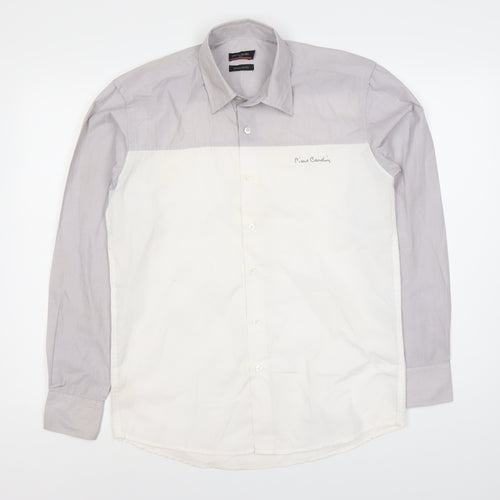 Pierre Cardin Men's Grey S Regular Fit Dress Shirt