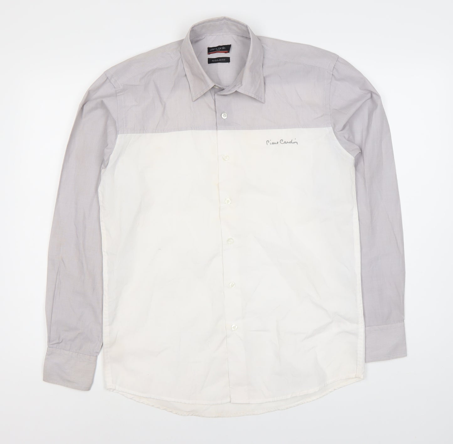 Pierre Cardin Men's Grey S Regular Fit Dress Shirt