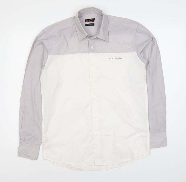 Pierre Cardin Men's Grey S Regular Fit Dress Shirt