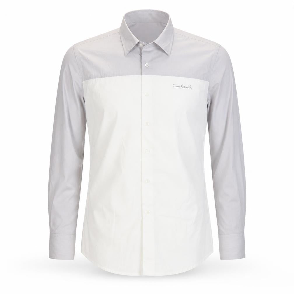 Pierre Cardin Men's Grey S Regular Fit Dress Shirt