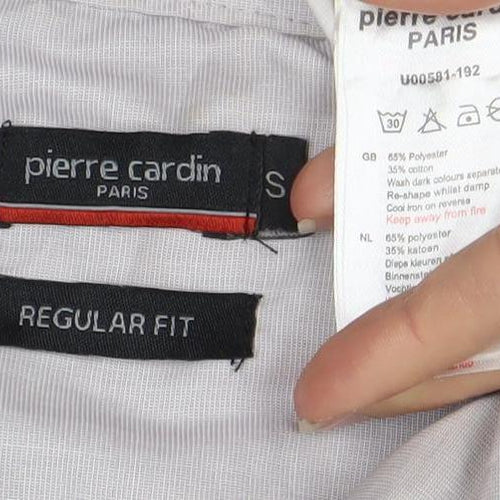 Pierre Cardin Men's Grey S Regular Fit Dress Shirt