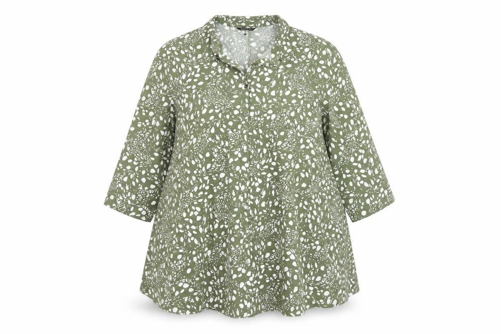 Front view of Roman Women's Green 3/4 Sleeve Button Dress -, size 16