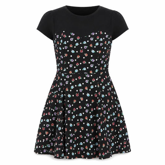 Front view of By Henry Holland Women's Black Floral Dress, size 12