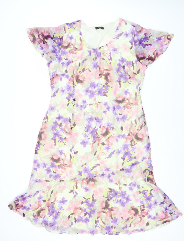 Happy D. by Damart Floral Dress, Multicoloured, Size 18
