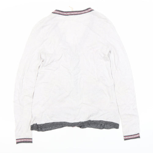 White Stuff Women's Ivory Cardigan Size 10 Embroidered Floral