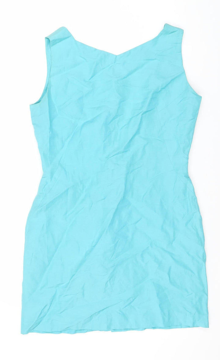 Planet Women's Blue Silk Linen Dress Size 12
