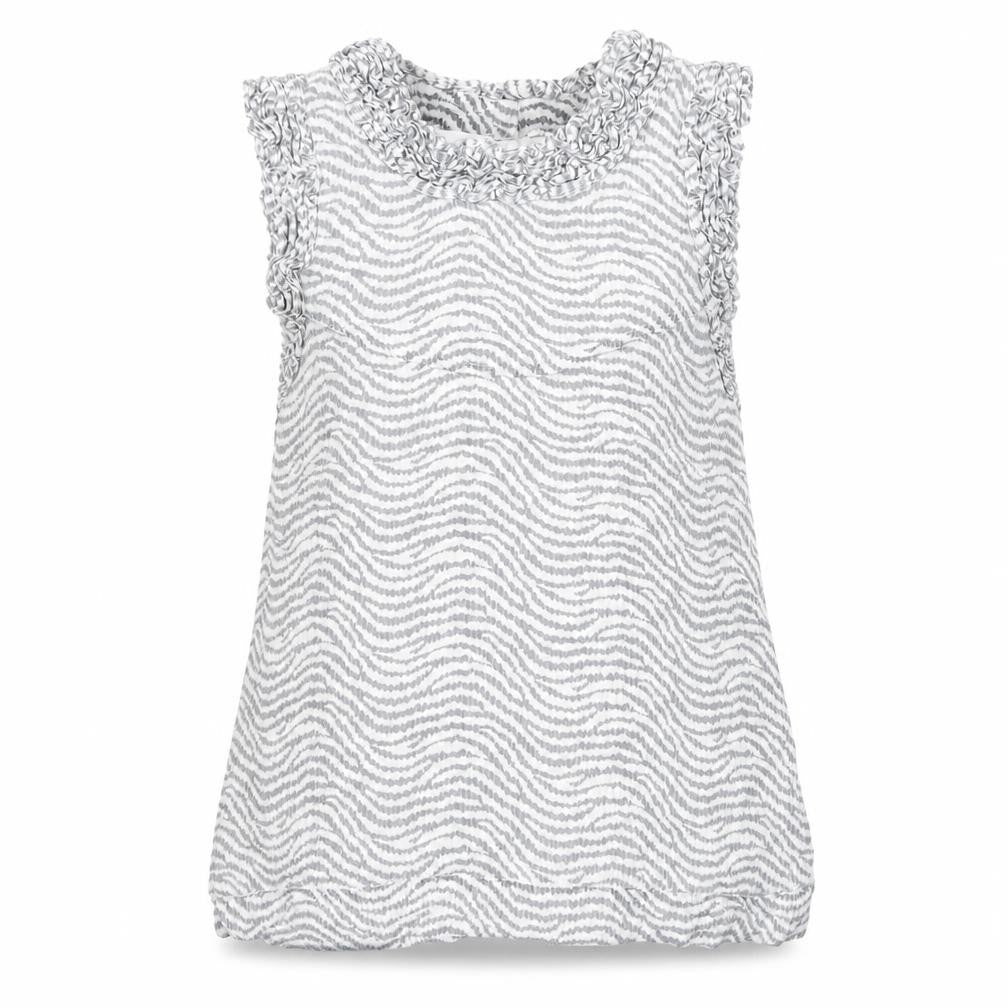 Front view of French Connection Women's White Striped Blouse -, size 10