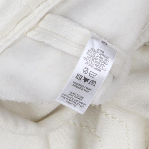 BHS Women's White Cotton Pea Coat, Size M, Double-Breasted