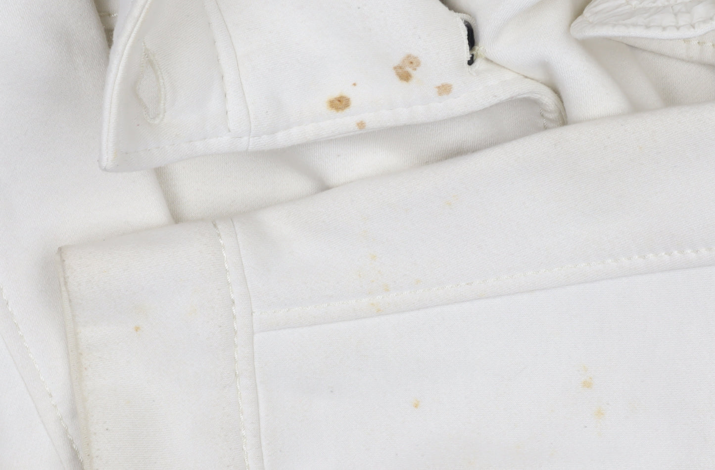 BHS Women's White Cotton Pea Coat, Size M, Double-Breasted
