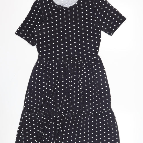 Warehouse Women's Black Polka Dot Dress Size 10