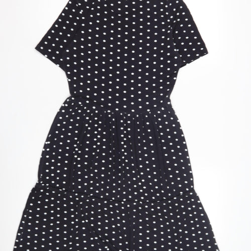 Warehouse Women's Black Polka Dot Dress Size 10