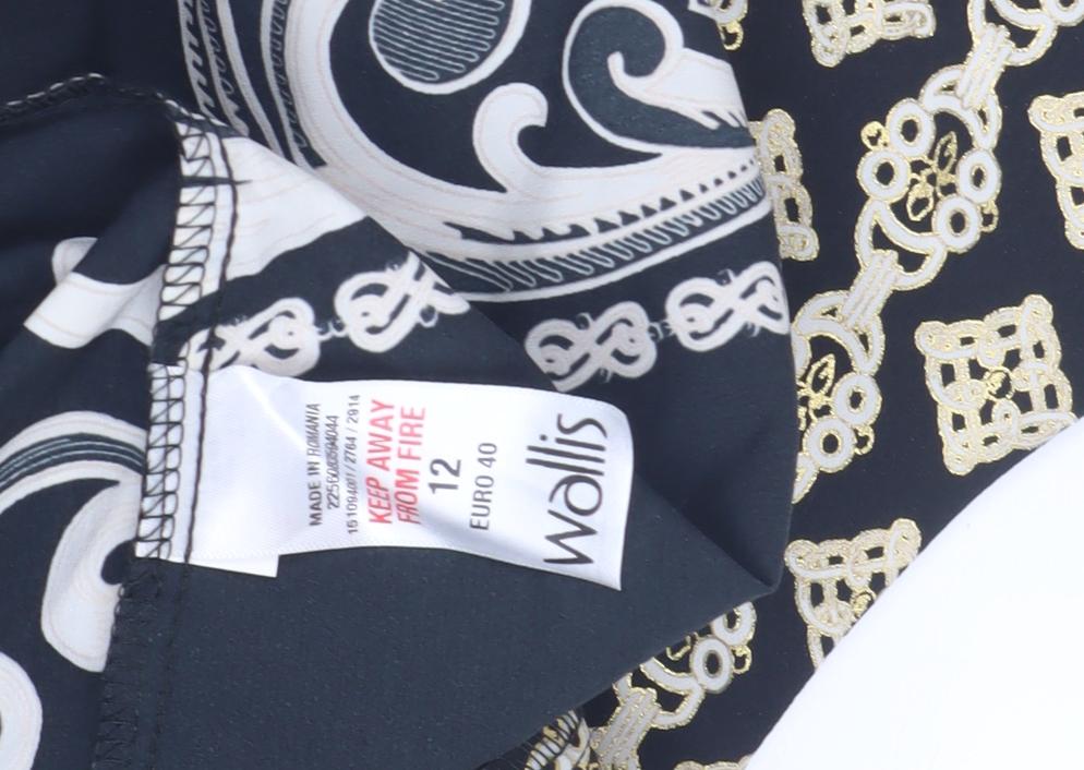 Wallis Women's Black Sheath Dress, Size 12, Elegant Partywear