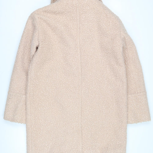 Oasis Women's Beige Mid-Length Wool Overcoat S
