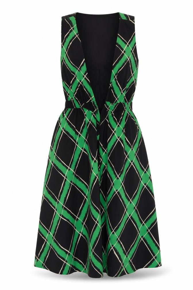 Front view of Maple Women's Multicoloured Silk A-Line Dress, Large