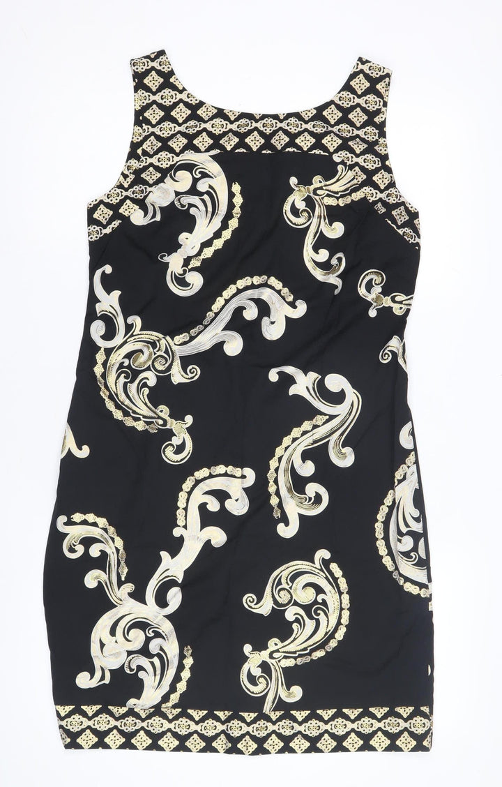 Wallis Women's Black Paisley Sheath Dress Size 12