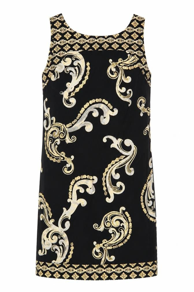 Front view of Wallis Women's Black Paisley Sheath Dress, size 12