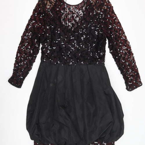 After Five Women's Black Long Sleeve Sequin Dress