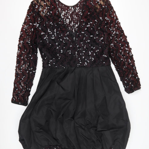 After Five Women's Black Long Sleeve Sequin Dress