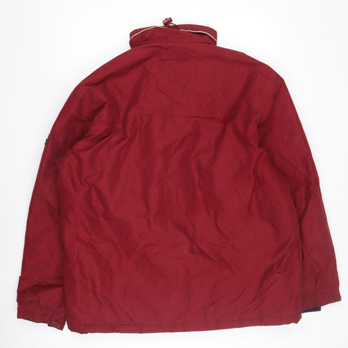 Active Men's Red Parka Jacket, Full Zip, Size Regular