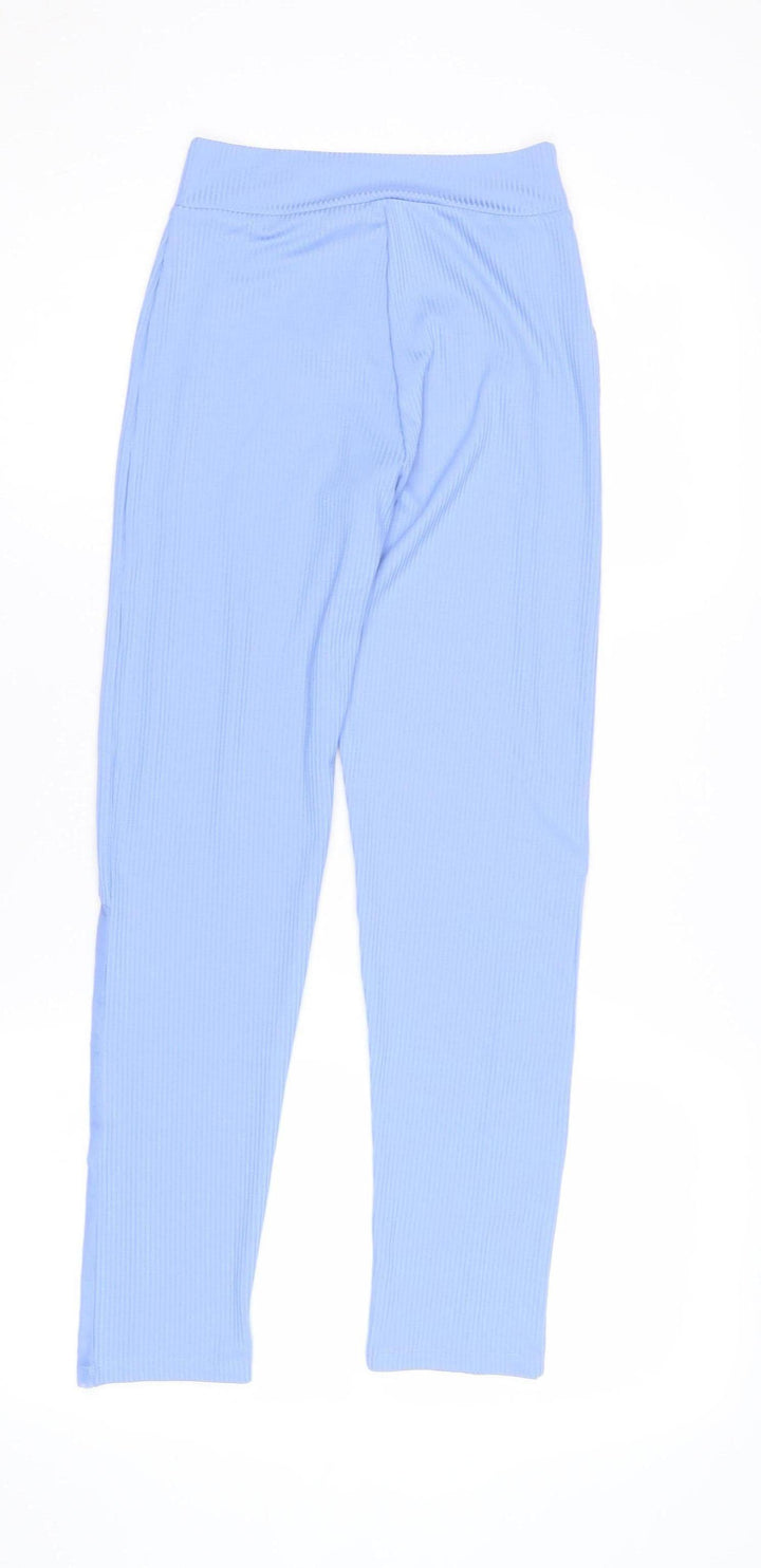 Lipsy Women's Blue Striped Leggings - Size 12