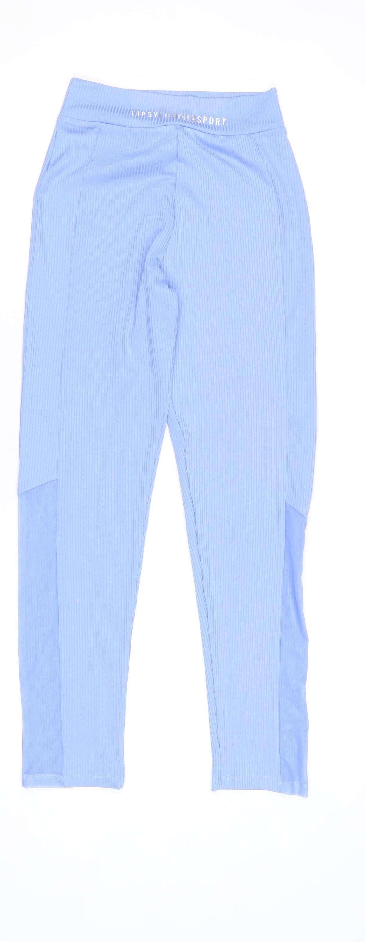 Lipsy Women's Blue Striped Leggings - Size 12