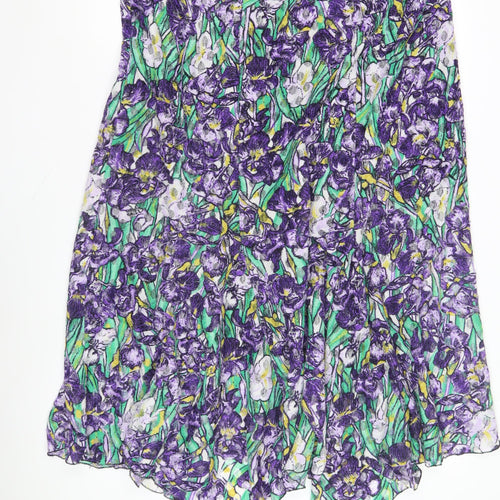 Michele Hope Women's Multicoloured Floral A-Line Skirt, Size 22