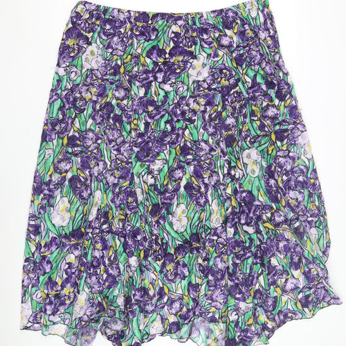 Michele Hope Women's Multicoloured Floral A-Line Skirt, Size 22