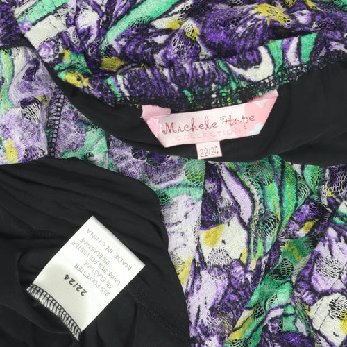 Michele Hope Women's Multicoloured Floral A-Line Skirt, Size 22